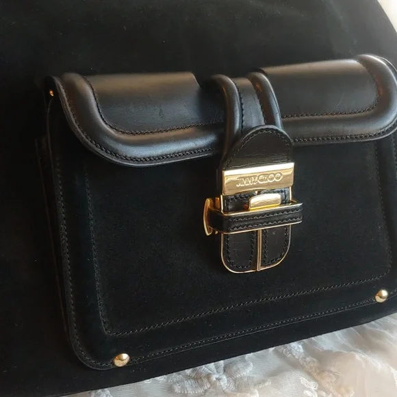 Jimmy Choo Black Leather and Suede Hobo Bag Luxury - Picture 5 of 17